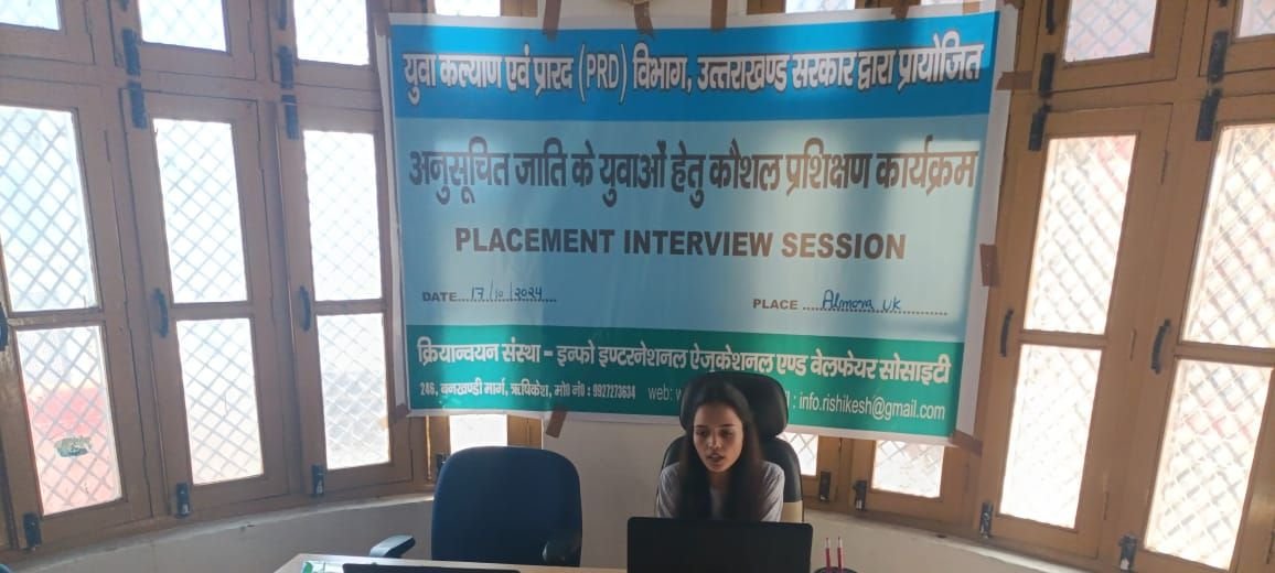 A placement interview session held under the SC youth skill training programme in Almora