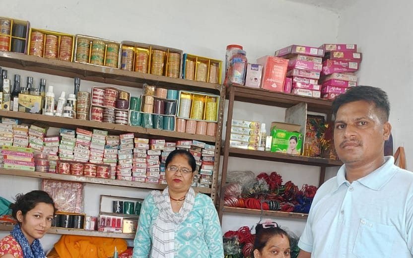 A trainee running her own retail counter after completing enterprise training